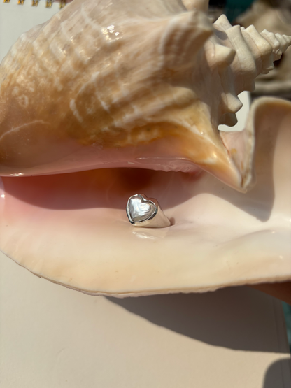 Heart Shaped Pearl Ring image 1