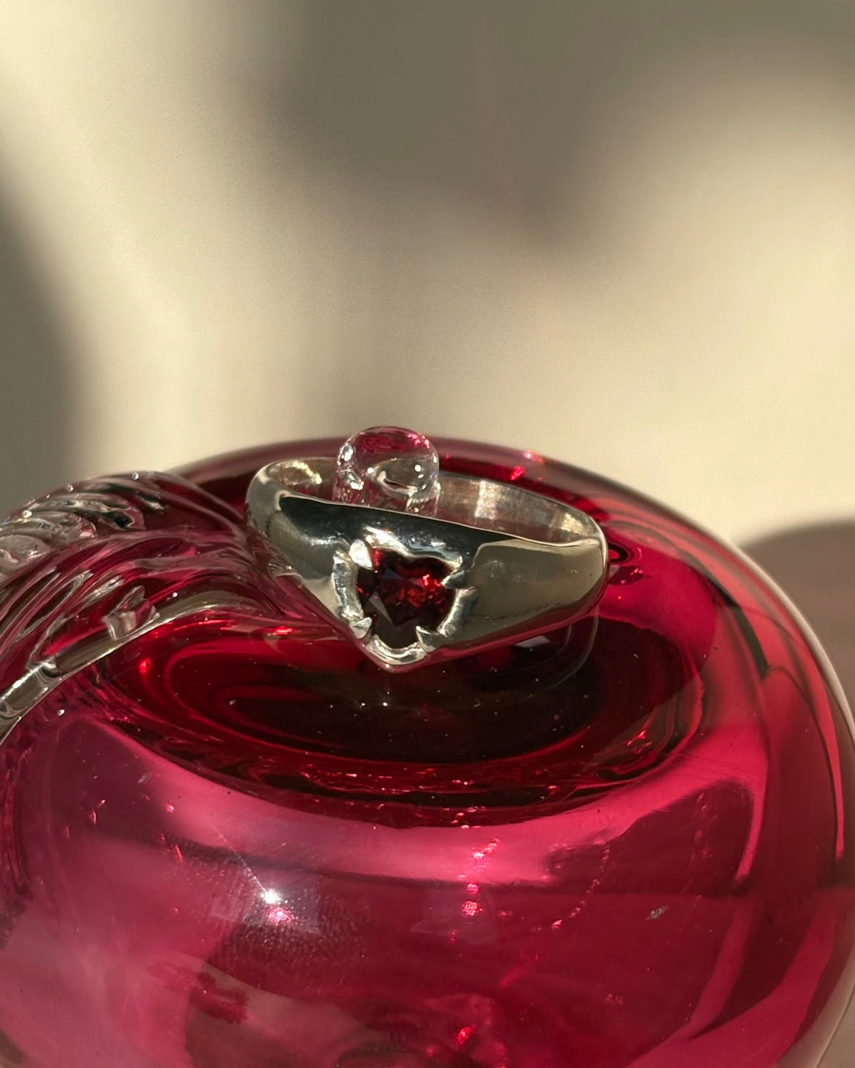 Heart Garnet Ring
