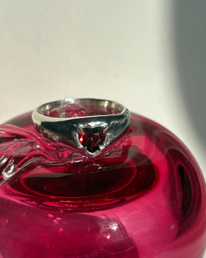 Heart Garnet Ring